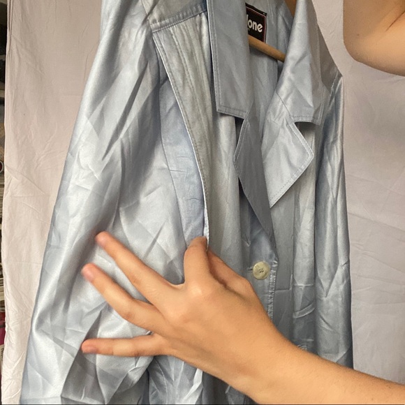 Bally blue French rain jacket trench coat vintage - Picture 10 of 16